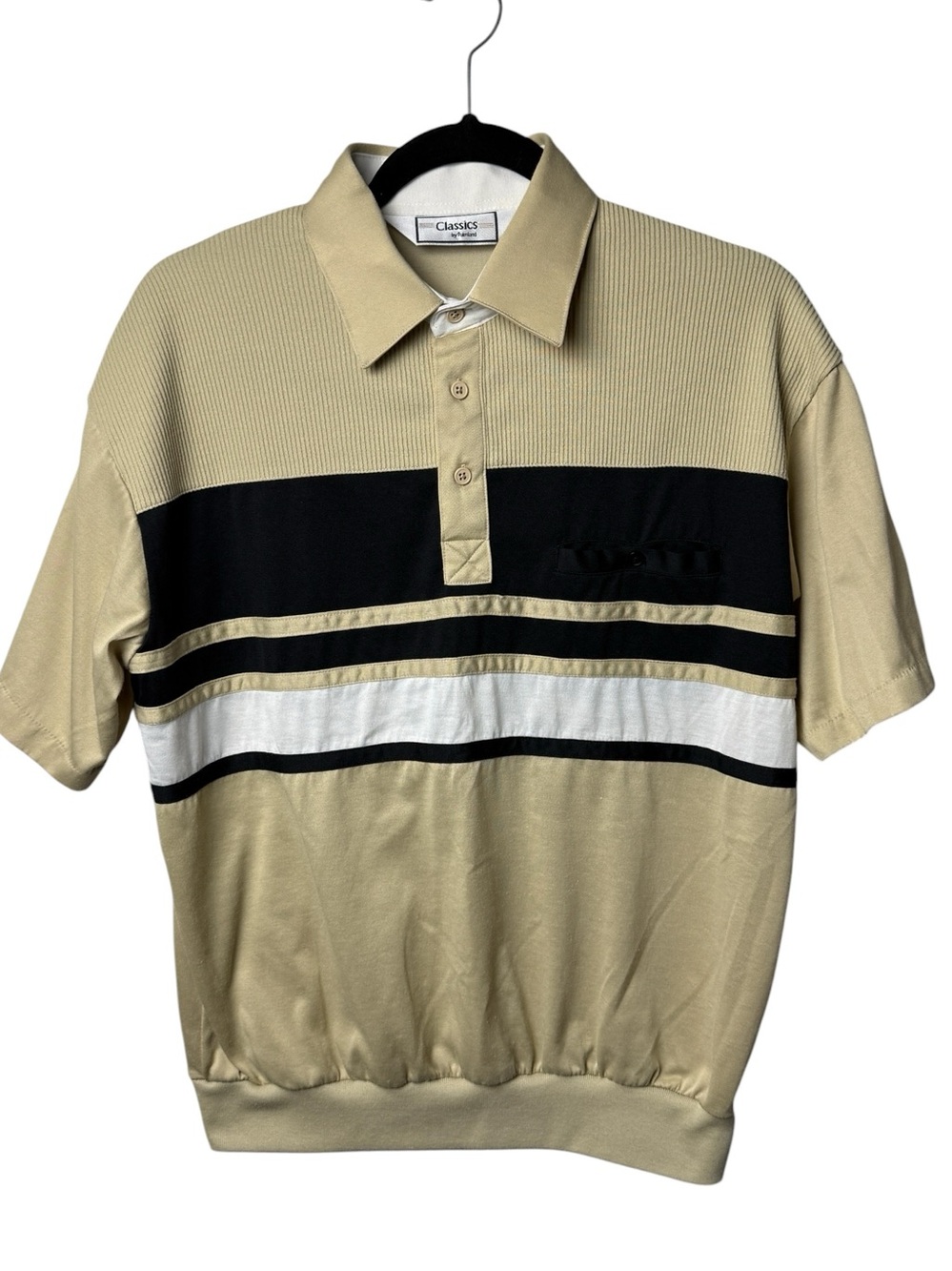 Classics By Palmland Polo Shirt Size M VTG 80s Banded Waist Bowling Golf Tennis - Picture 2 of 10